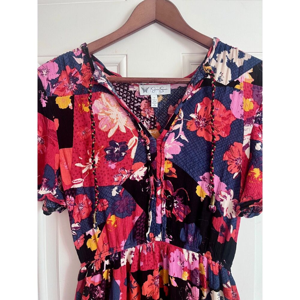 Jessica Simpson floral black/red/pink maxi dress small - Picture 3 of 4